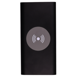 black 8000mAh Power Bank w/Wireless Charging